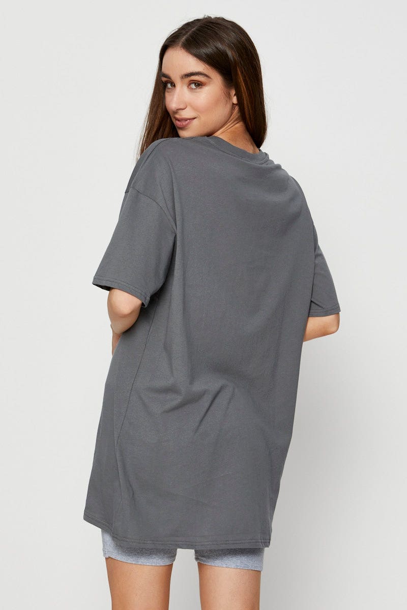 Grey Graphic T-Shirt Short Sleeve - Image 5