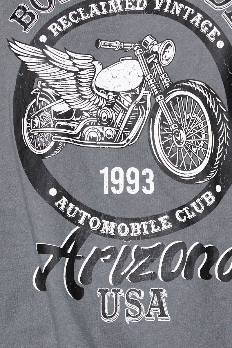 Grey Graphic T-Shirt Short Sleeve - Image 6