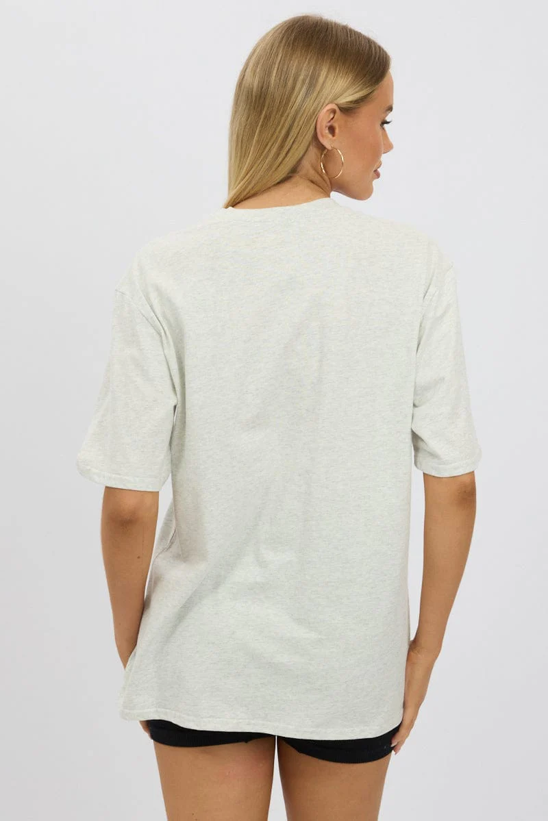 Grey Graphic Tee Short Sleeve - Image 5
