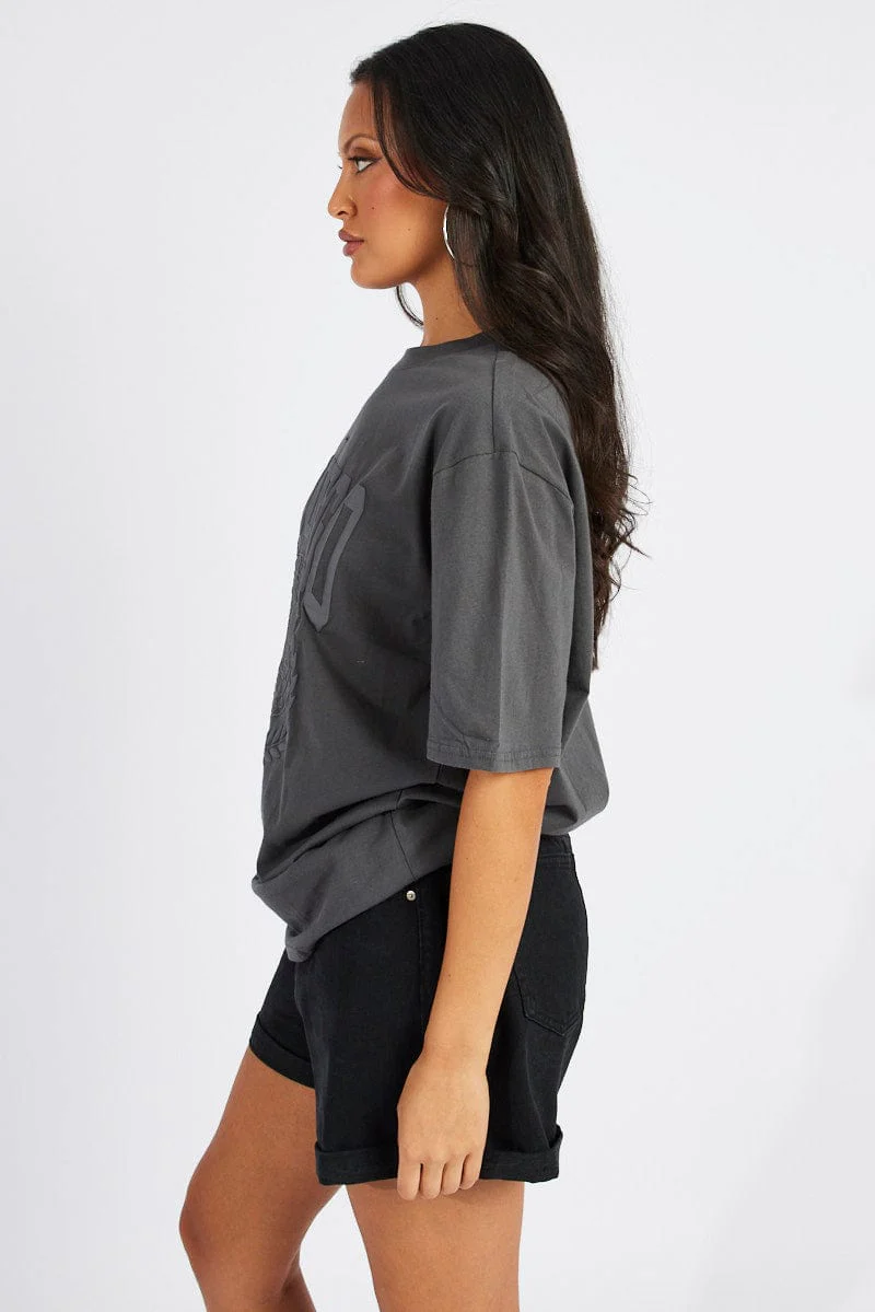 Grey Graphic Tee Short Sleeve - Image 4