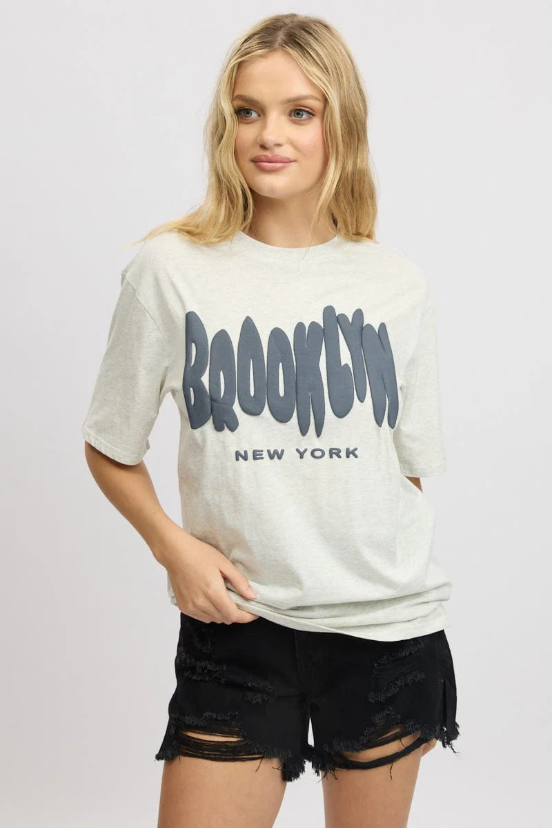 Grey Graphic Tee Short Sleeve - Image 2