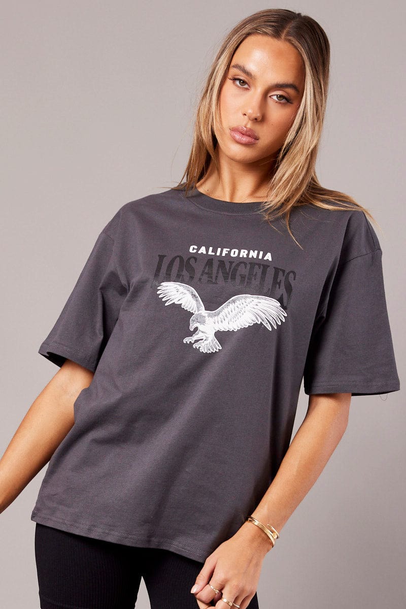 Grey Graphic Tee Short Sleeve - Image 3