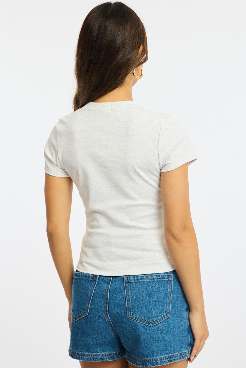 Grey Graphic Tee Short Sleeve - Image 4