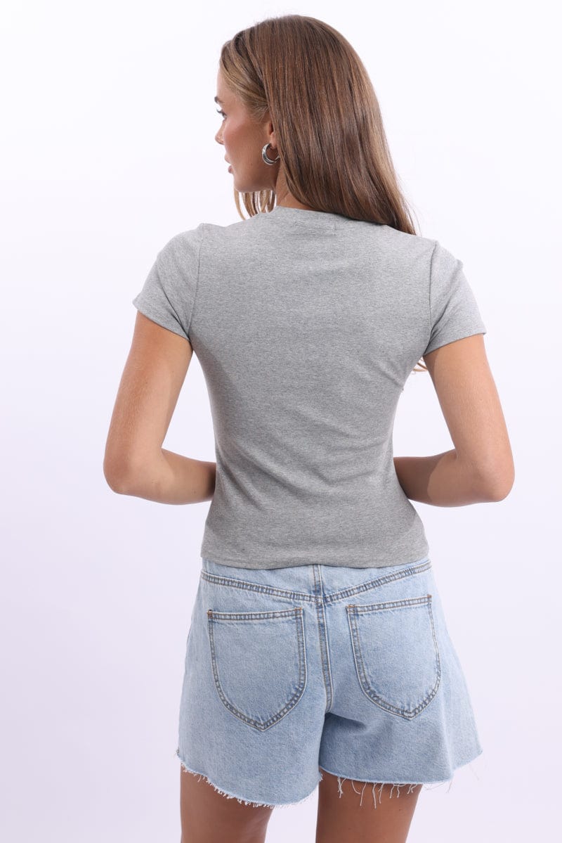 Grey Graphic Tee Short Sleeve - Image 4