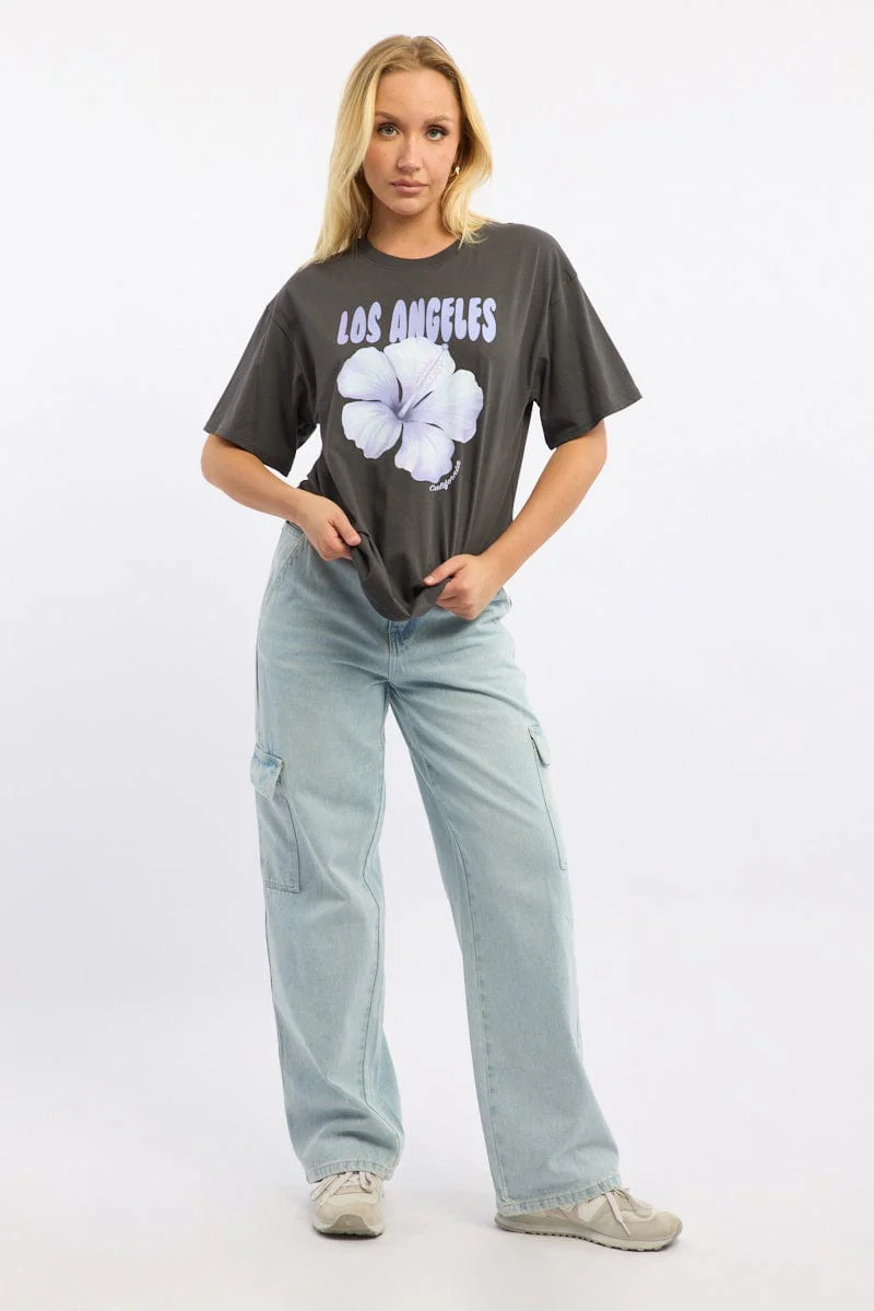 Grey Graphic Tee Short Sleeve - Image 2