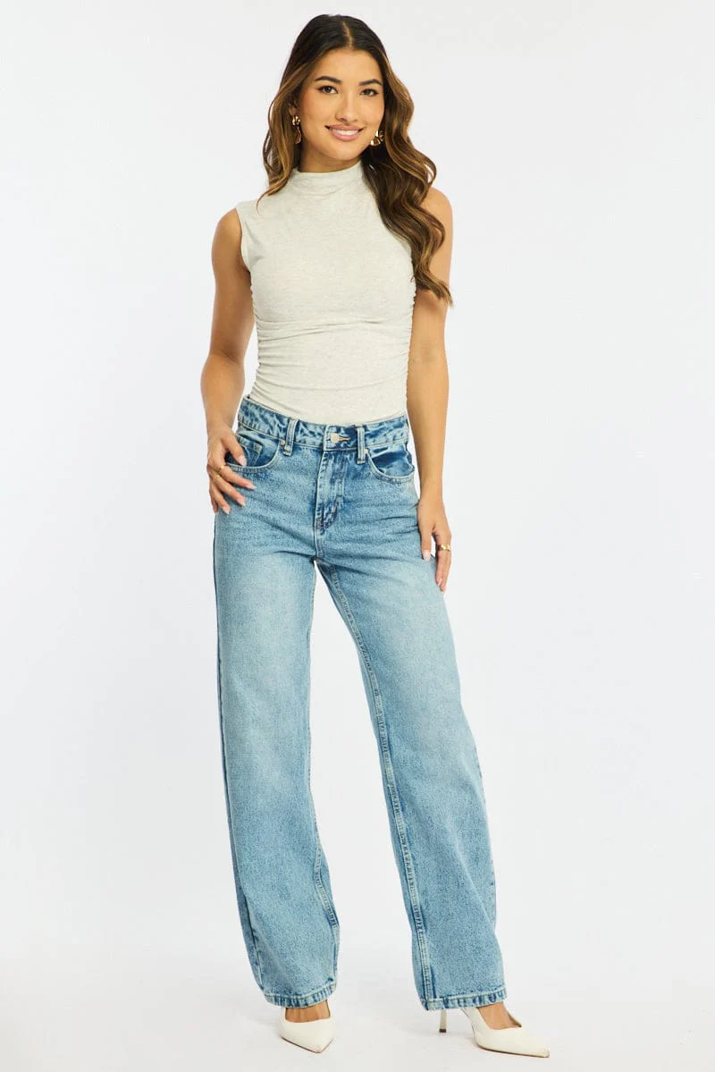 Grey High Neck Top Sleeveless - Image 2