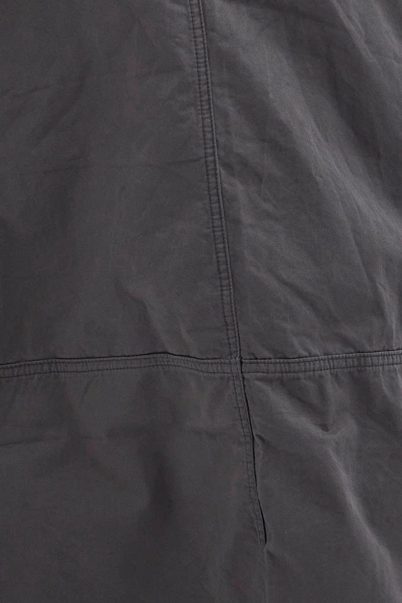 Grey Maxi Skirt Low Rise Cargo Parachute - Image 6