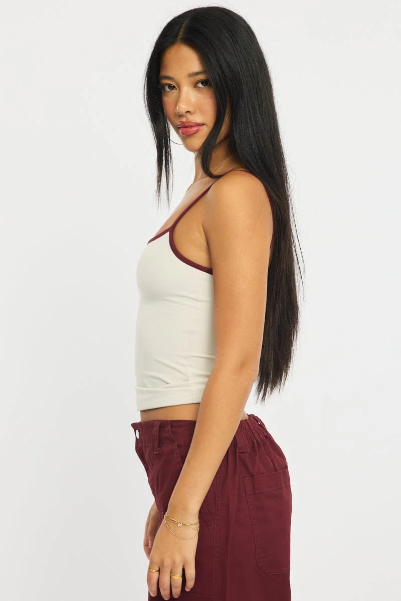 Grey Scoop Neck Singlet Tank Top - Image 3