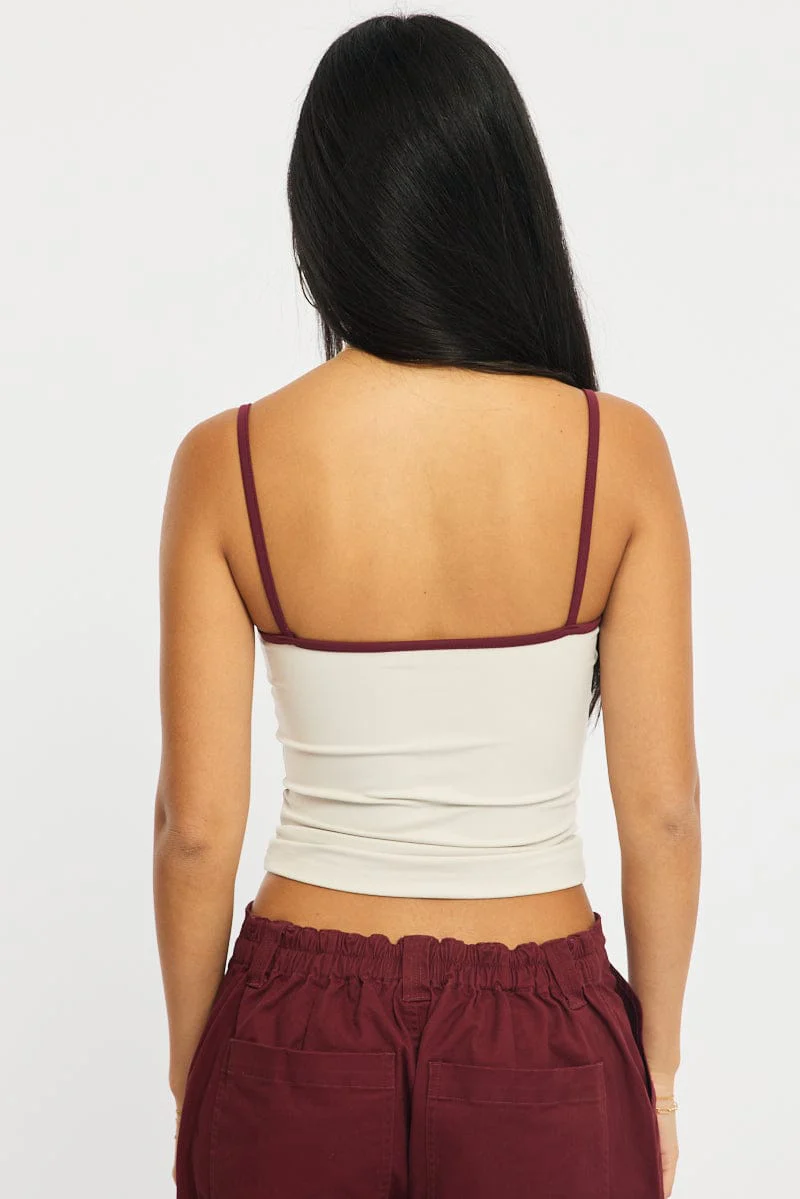 Grey Scoop Neck Singlet Tank Top - Image 4
