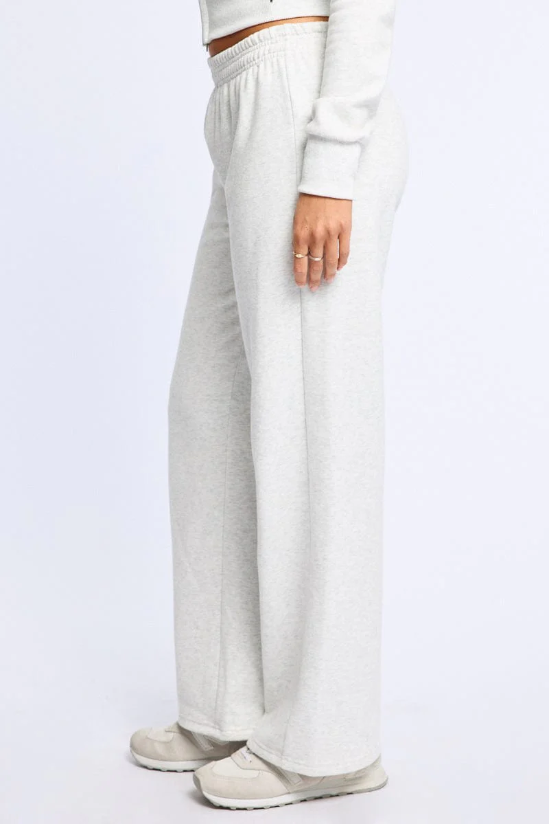 Grey Track Pants Wide Leg - Image 3