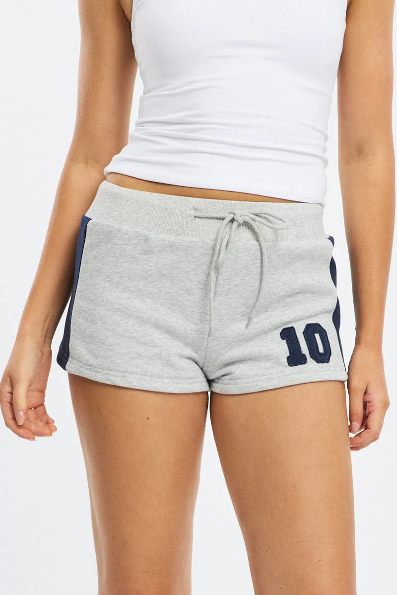 Grey Track Shorts Colour Block - Image 2