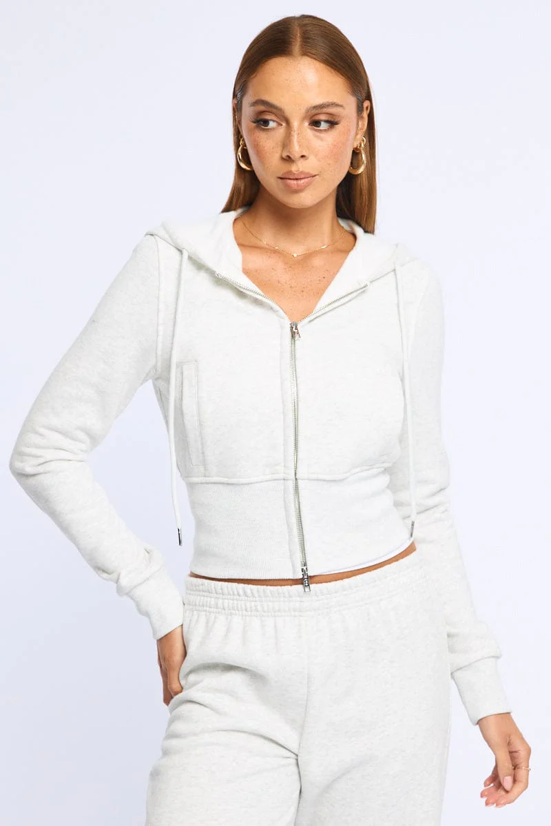 Grey Zip Through Hoodie