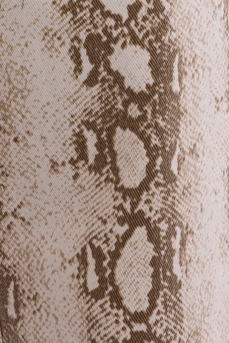 Multi Animal Print Wide Leg Jeans Mid Rise - Image 6