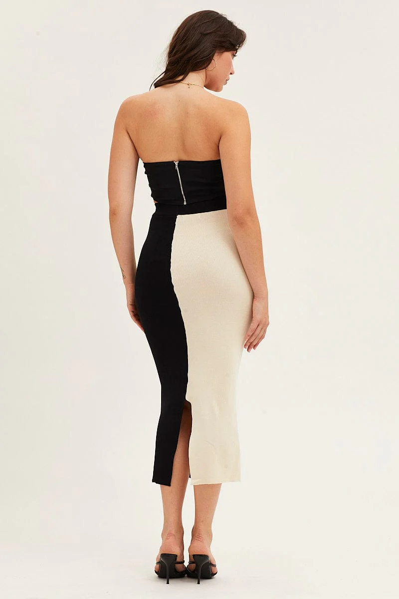 Multi Color Block Knit Midi Skirt - Image 6