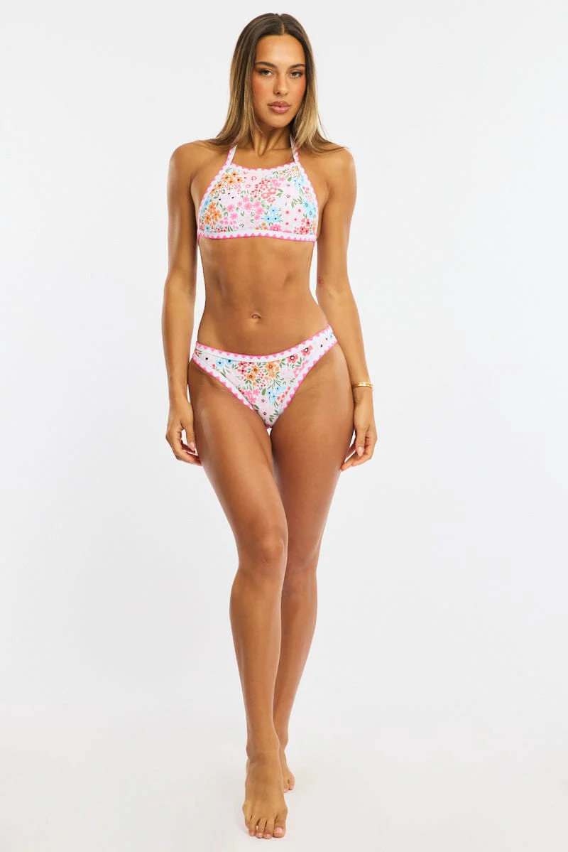 Multi Ditsy Contrast Binding Bikini Set - Image 2