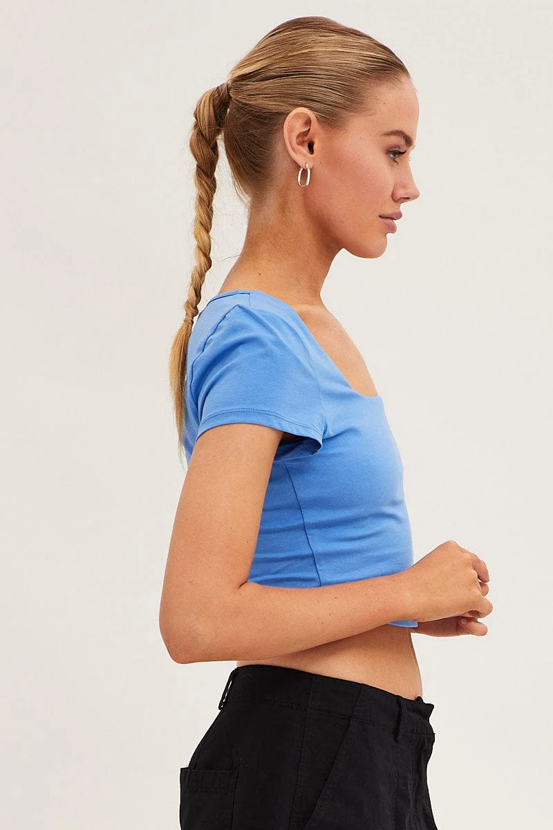 Ocean T Shirt Short Sleeve Crop Cotton - Image 4