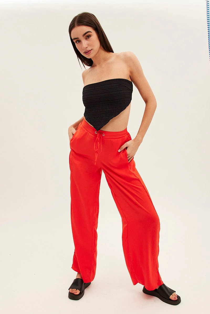 Orange Full Length Fluid Pant - Image 2