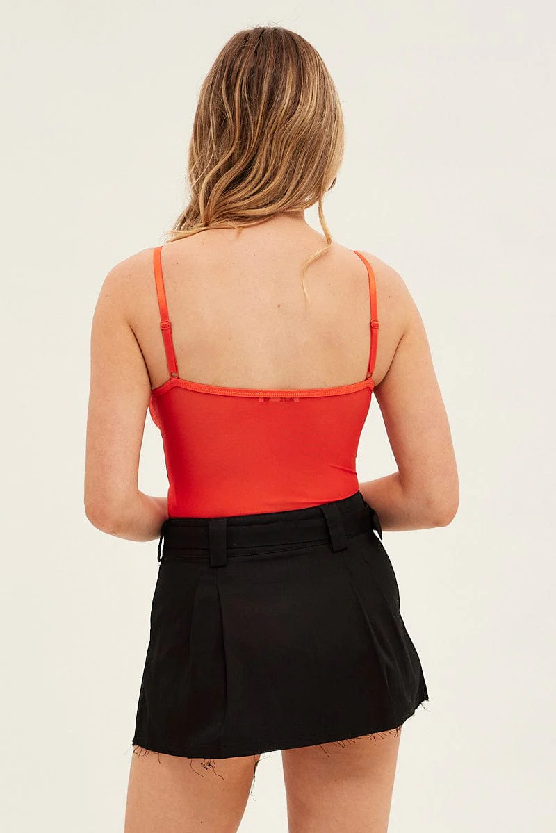 Orange Lace Bodysuit Singlet - Image 5