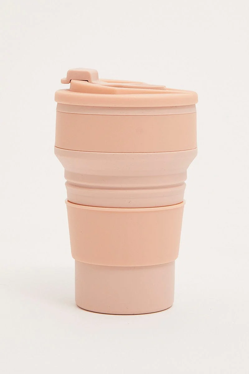 Orange Travel Silicone Folding Cup 500Ml