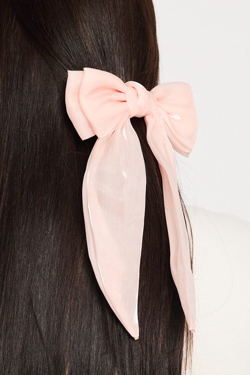 Pink Bow Hair Clips - Image 2