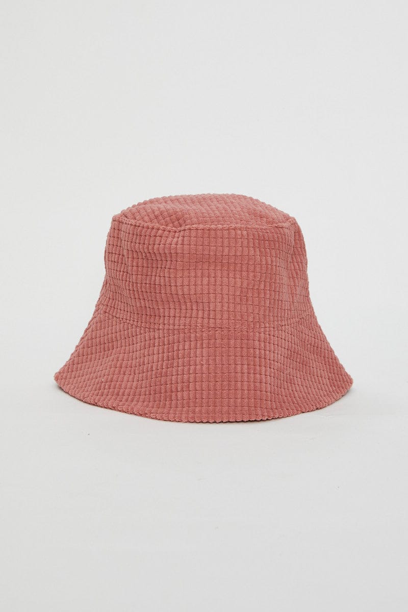 Pink Corduroy Bucket Hat - Image 2