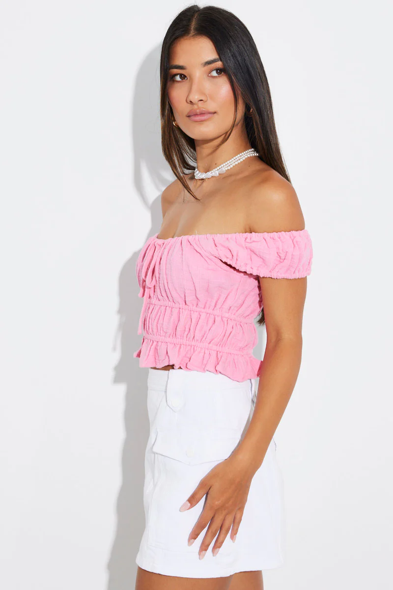 Pink Crop Top Short Sleeve - Image 4