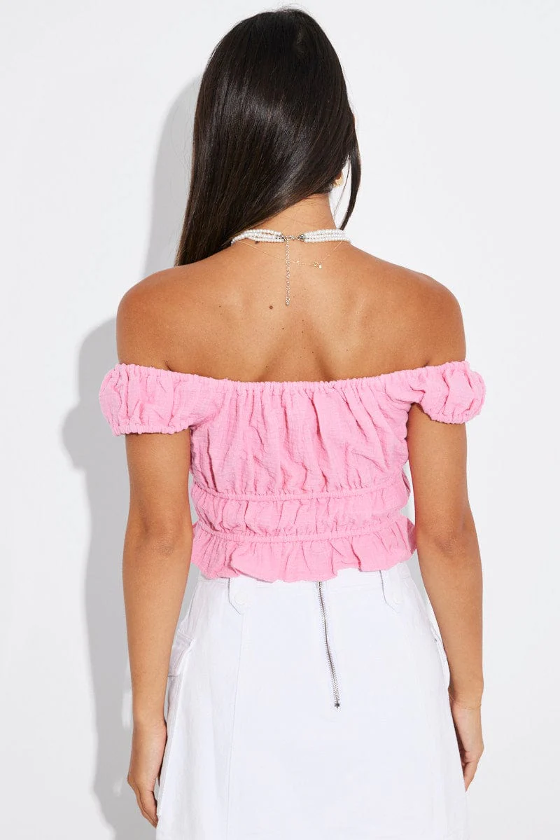 Pink Crop Top Short Sleeve - Image 5