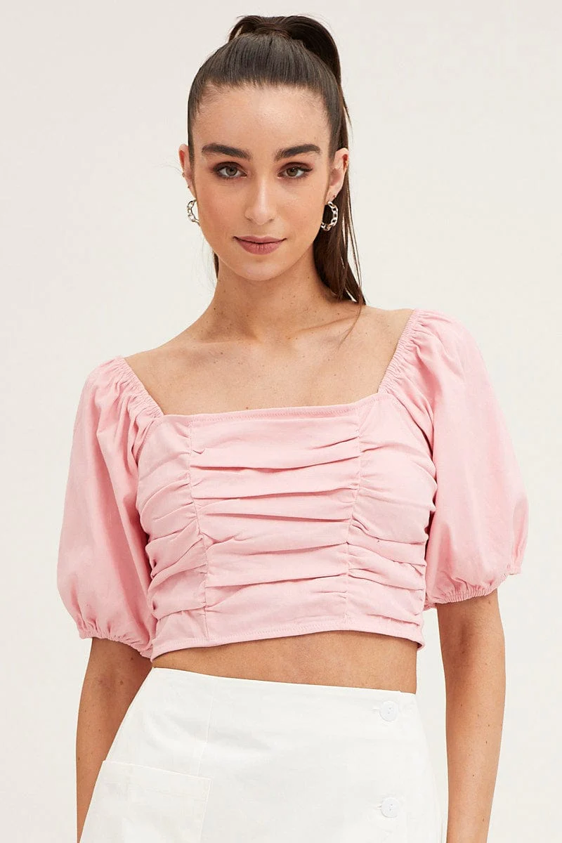 Pink Crop Top Short Sleeve - Image 4