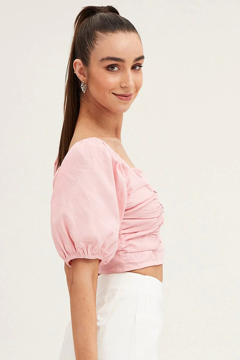 Pink Crop Top Short Sleeve - Image 5