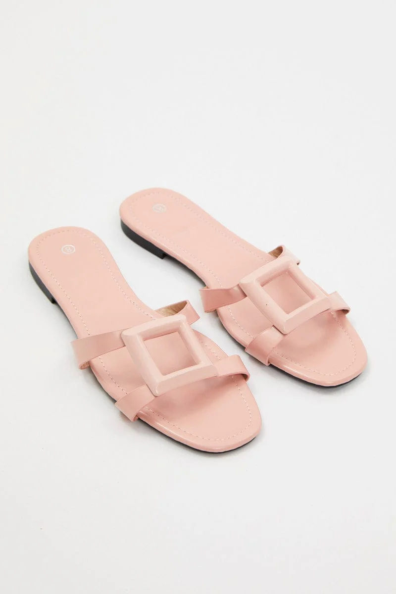 Pink Cut Out Detail Flat Slide - Image 3
