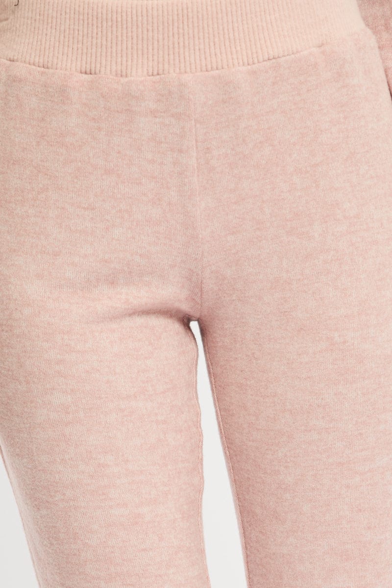 Pink Flare Leg Pants Mid Rise - Image 5