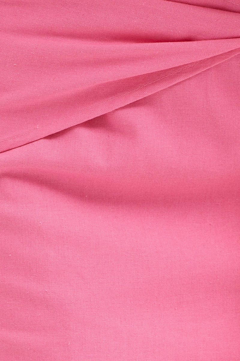Pink Front Tie Midi Skirt - Image 7