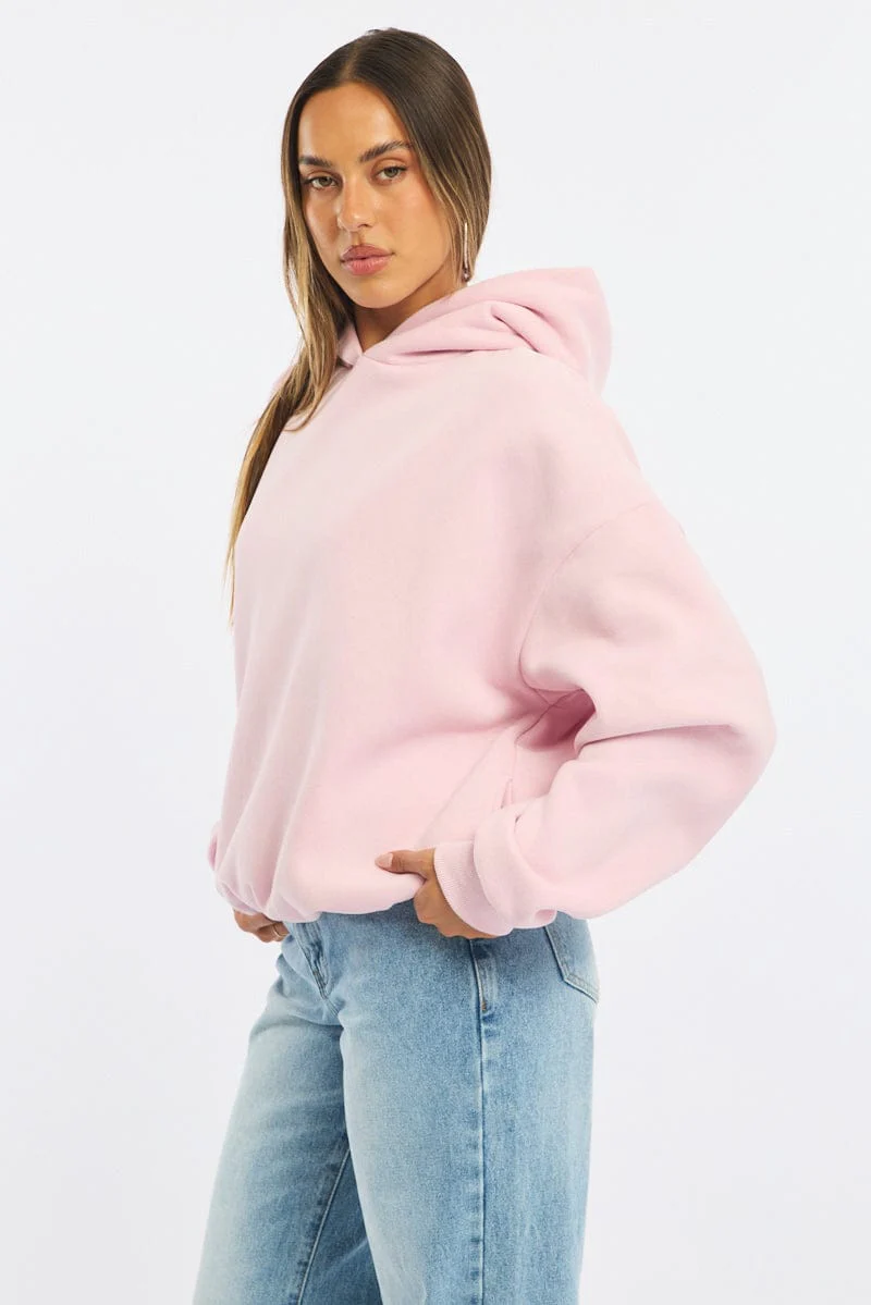 Pink Graphic Hoodie Sweater Long Sleeve - Image 4