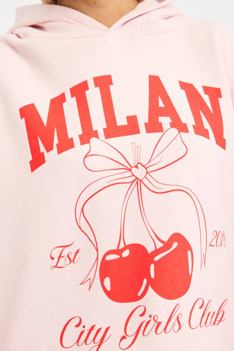 Pink Graphic Sweater Long Sleeve - Image 5