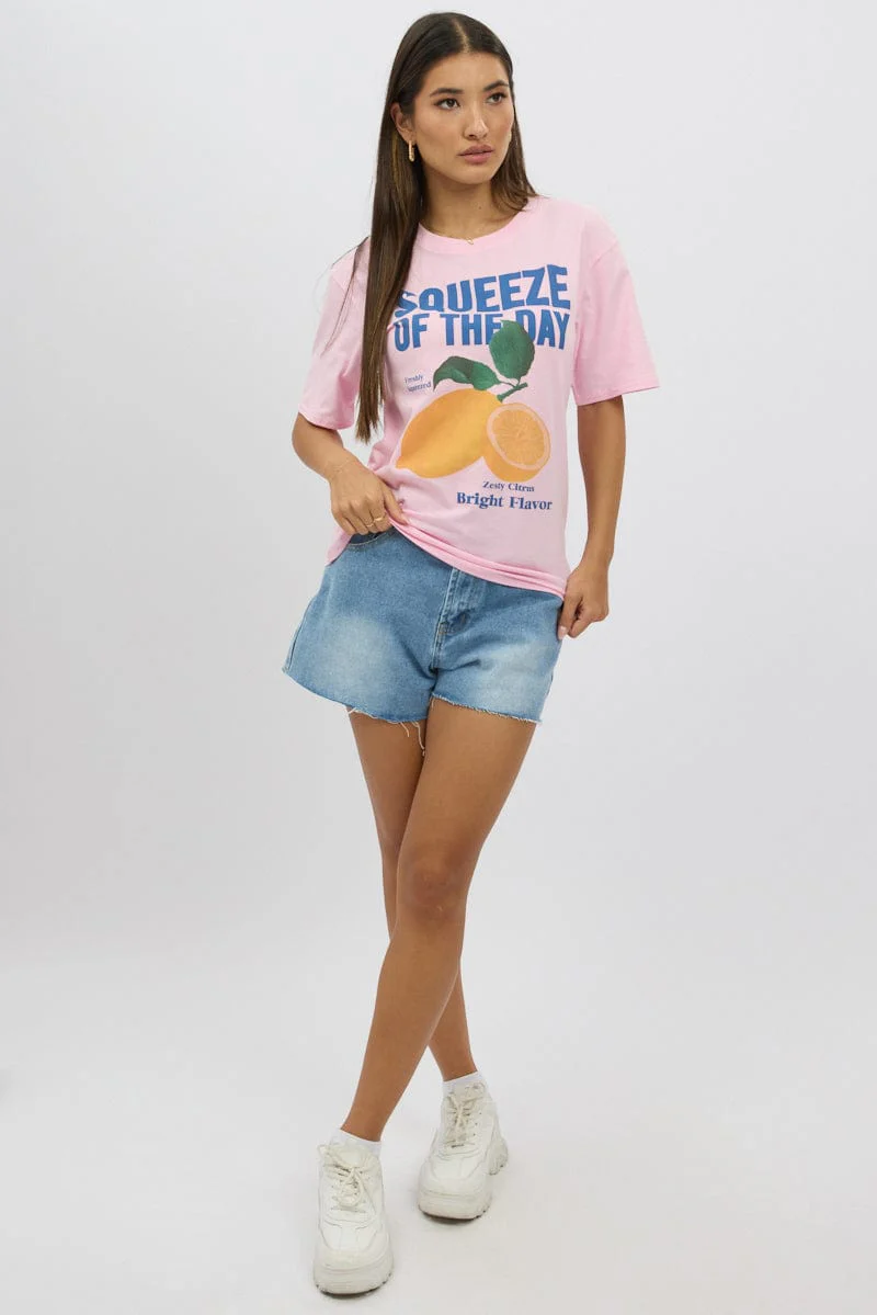 Pink Graphic Tee Short Sleeve - Image 2
