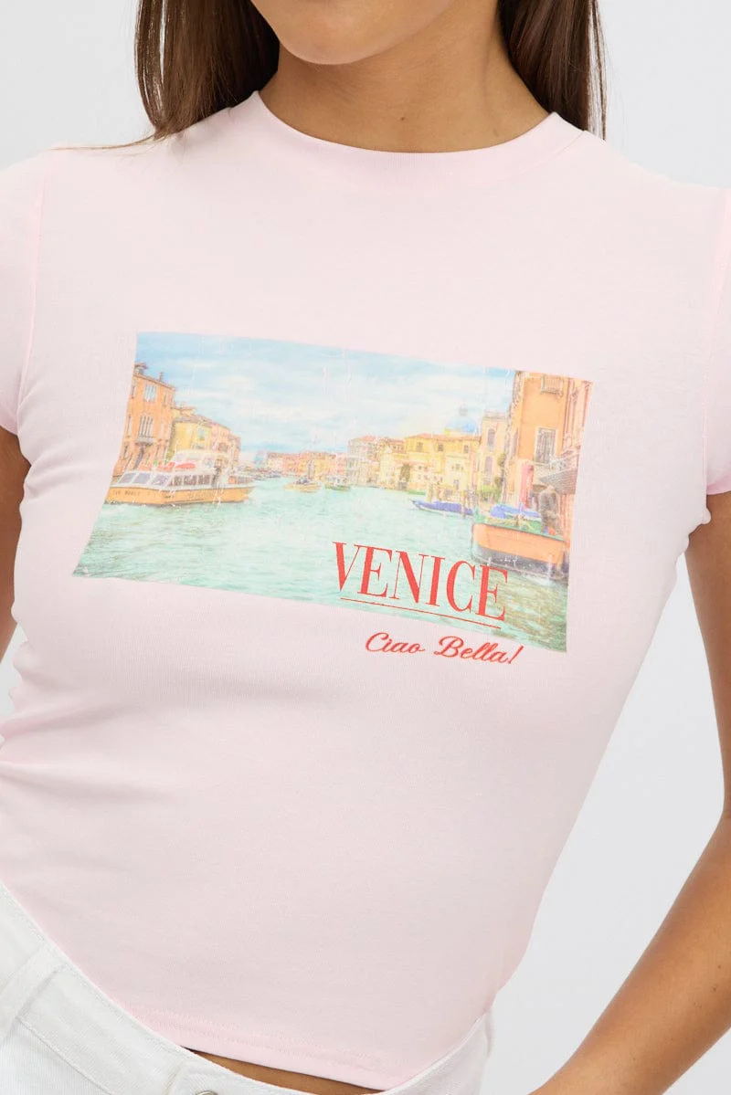 Pink Graphic Tee Short Sleeve - Image 6