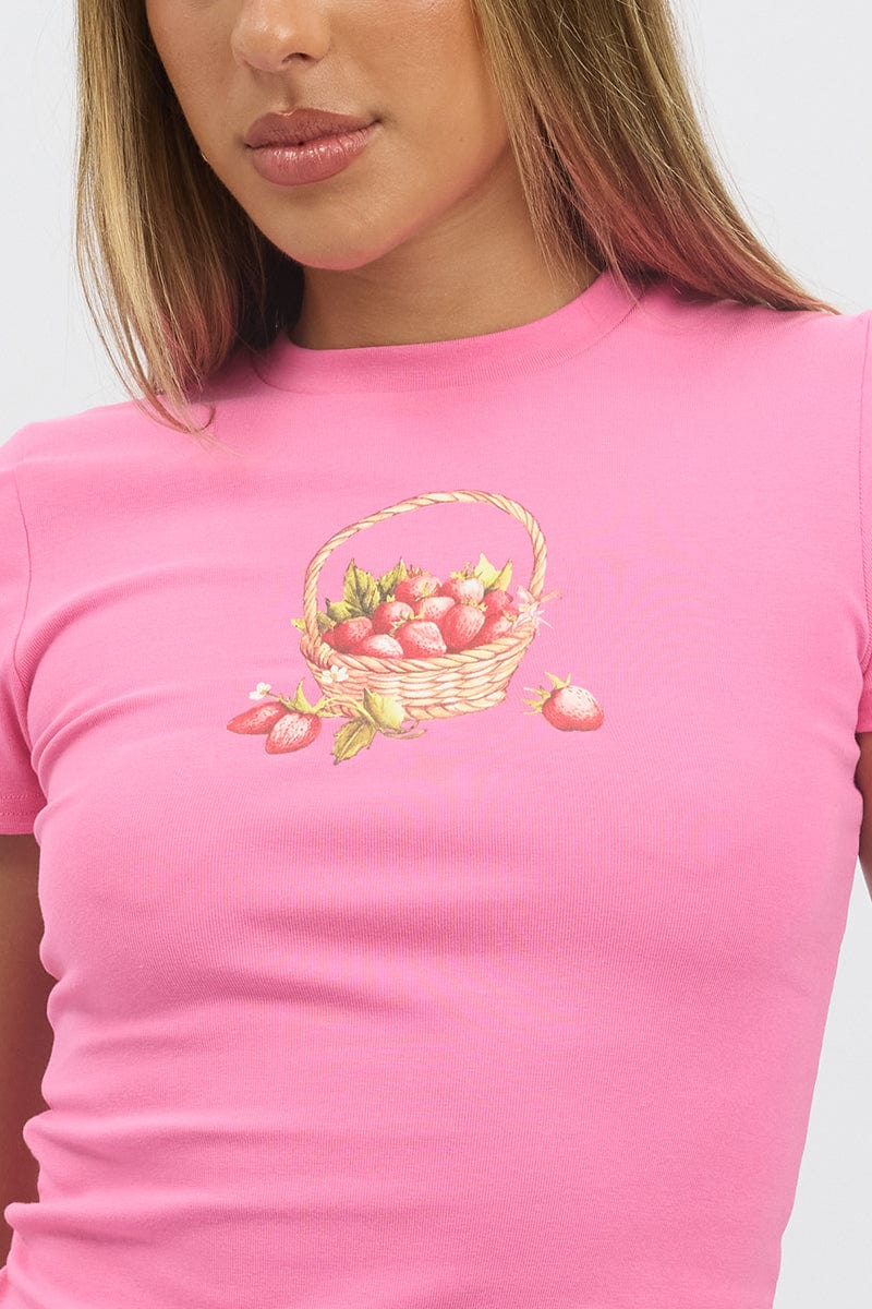 Pink Graphic Tee Short Sleeve - Image 6