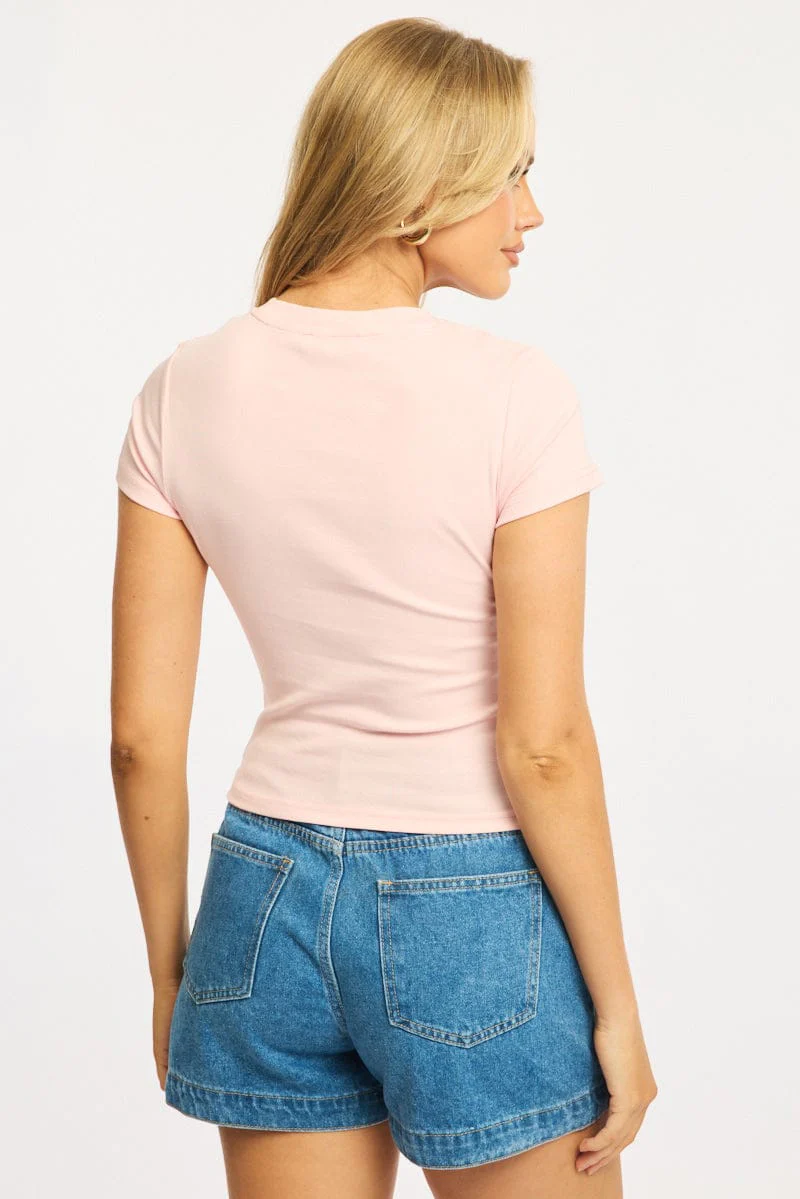 Pink Graphic Tee Short Sleeve - Image 4