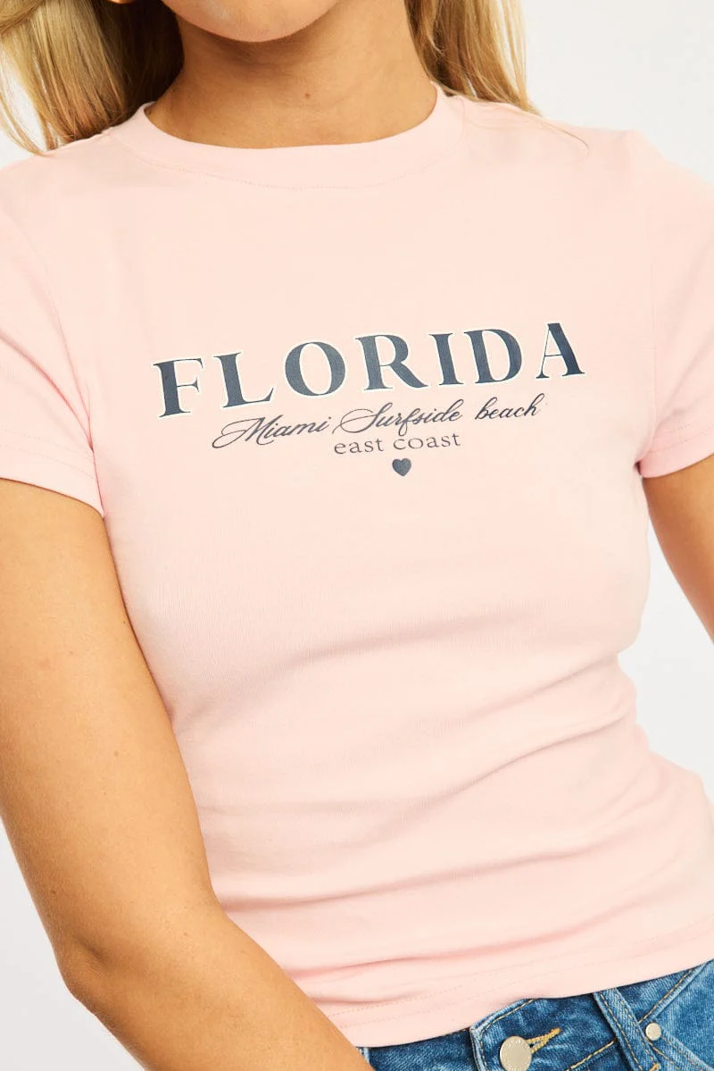 Pink Graphic Tee Short Sleeve - Image 5