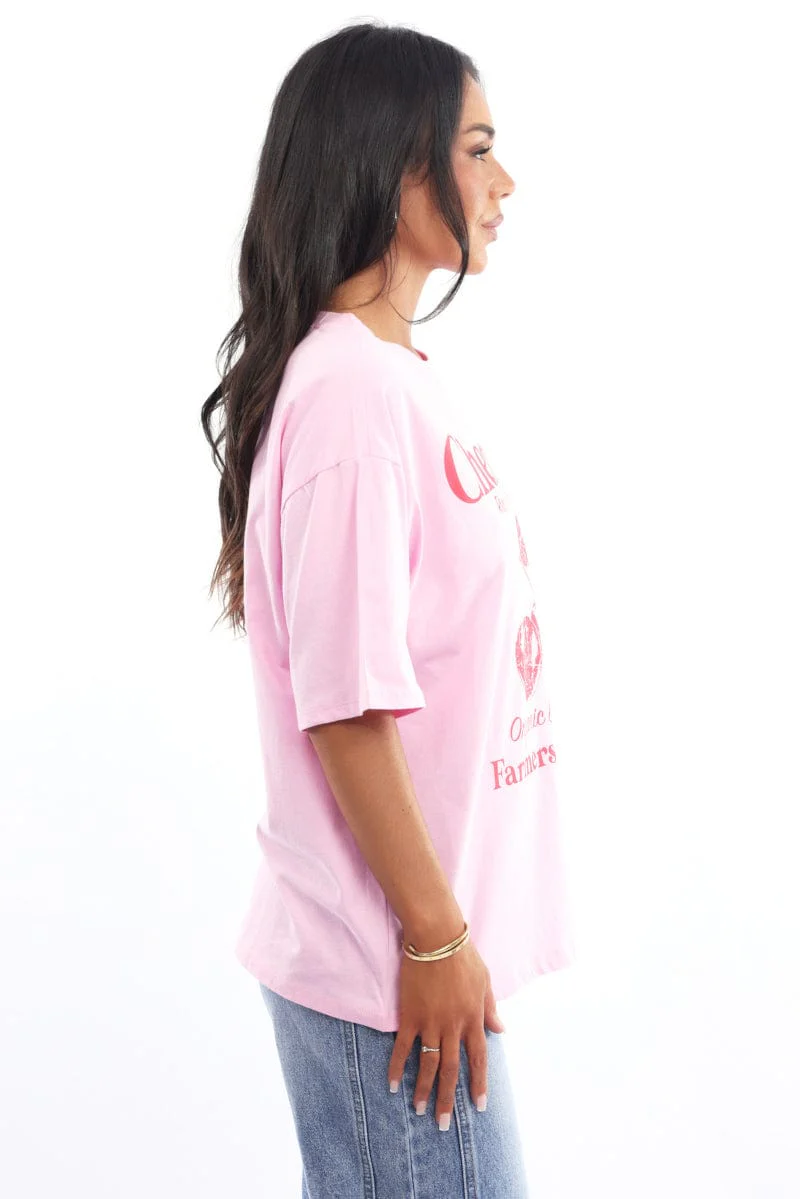 Pink Graphic Tee Short Sleeve - Image 3