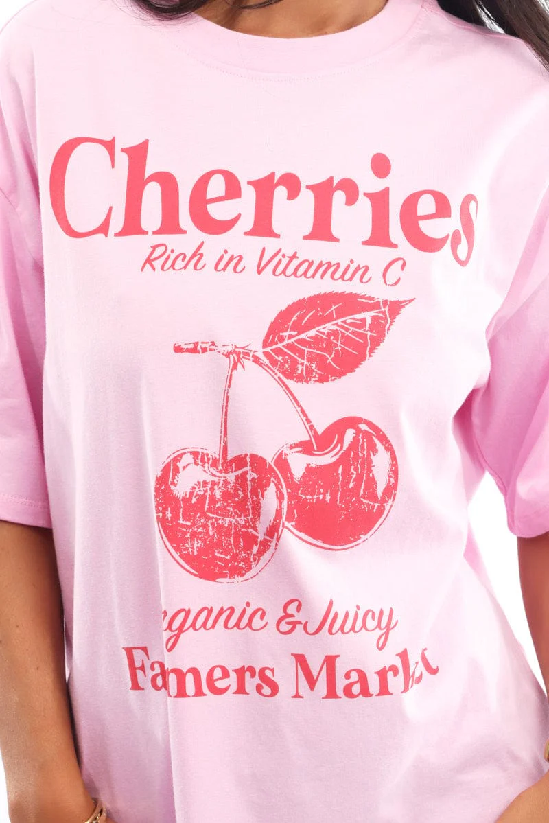 Pink Graphic Tee Short Sleeve - Image 5