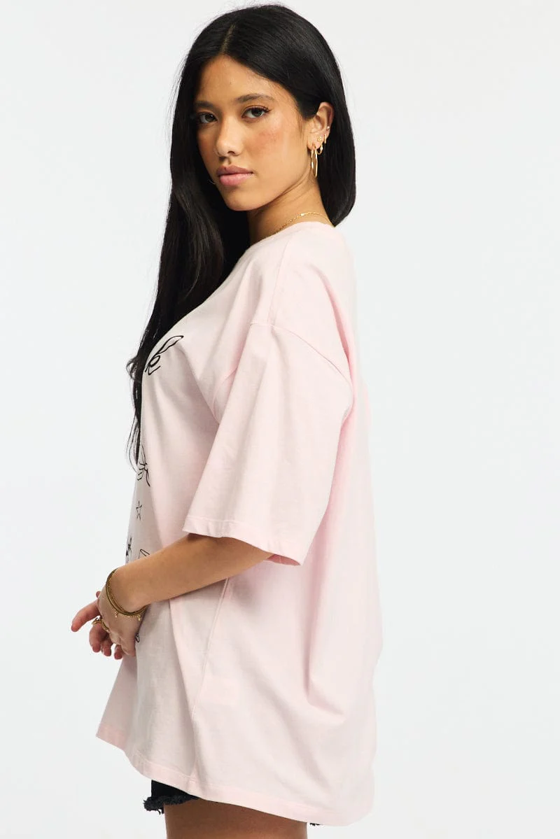 Pink Graphic Tee Short Sleeve - Image 3