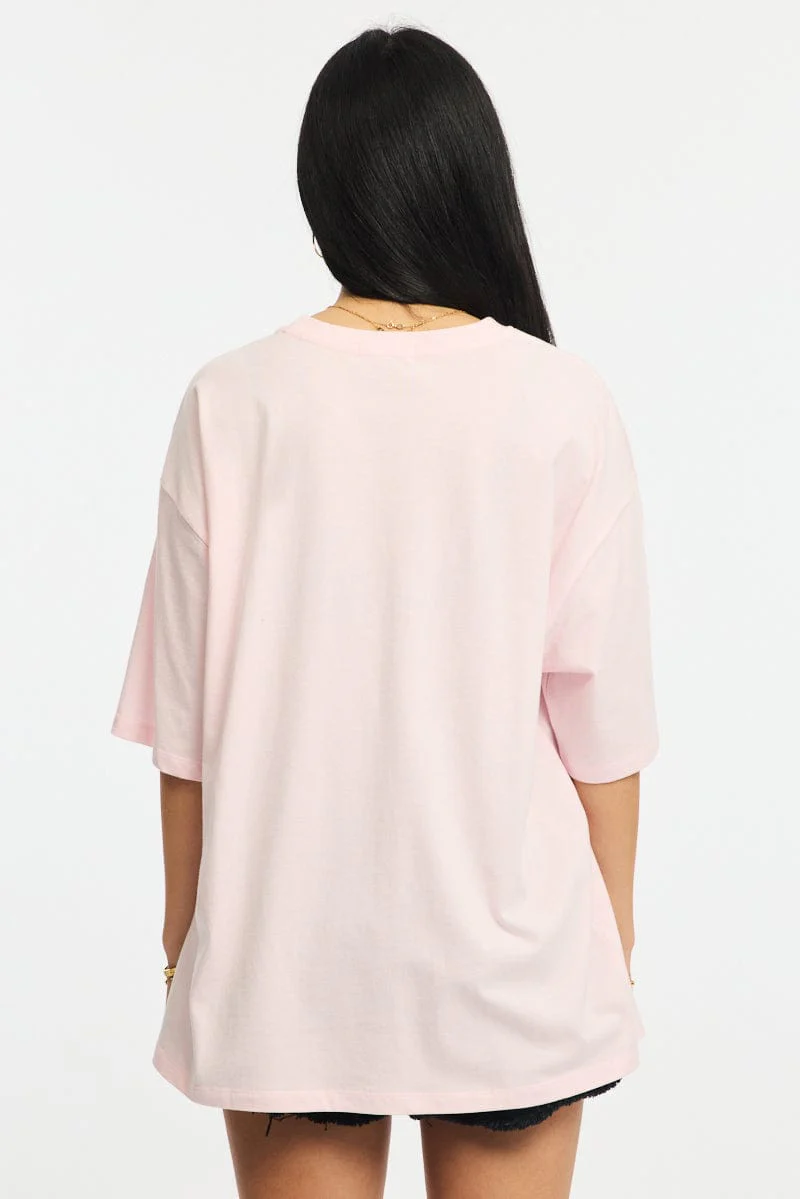Pink Graphic Tee Short Sleeve - Image 4