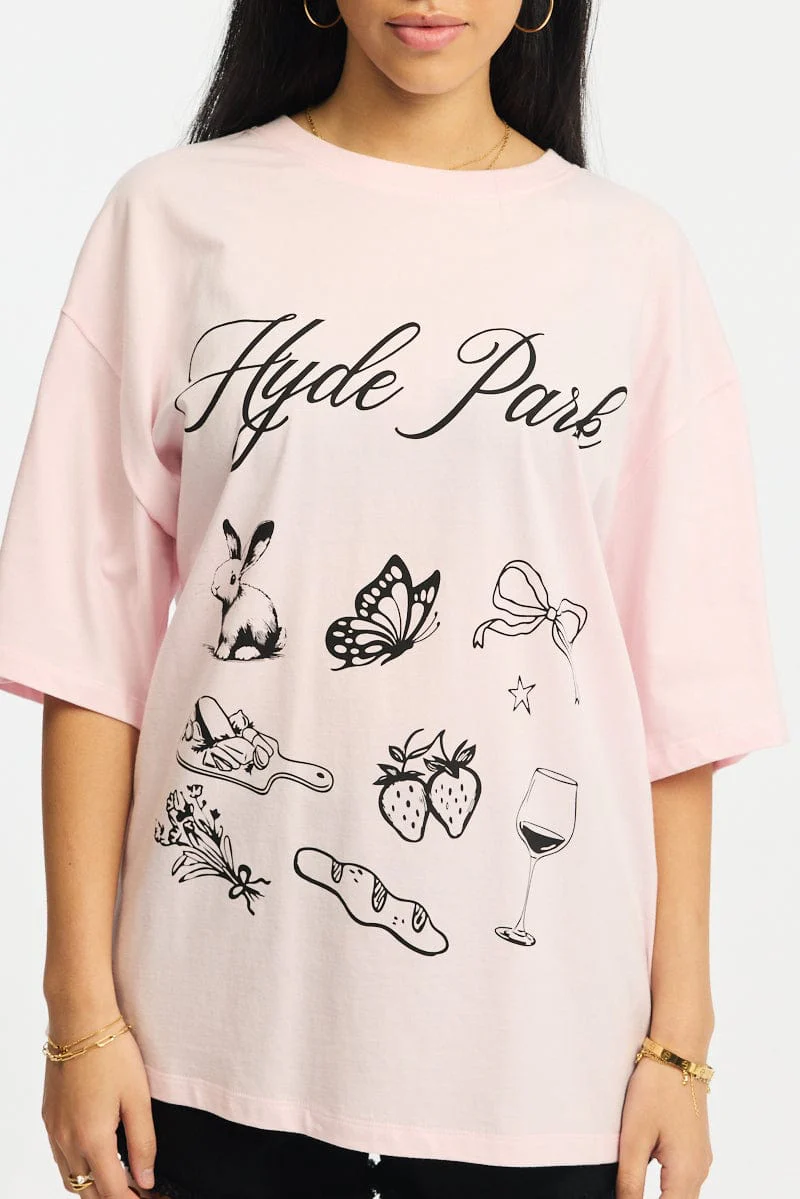 Pink Graphic Tee Short Sleeve - Image 5