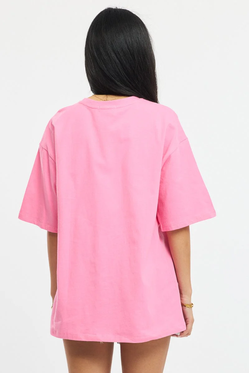 Pink Graphic Tee Short Sleeve - Image 4