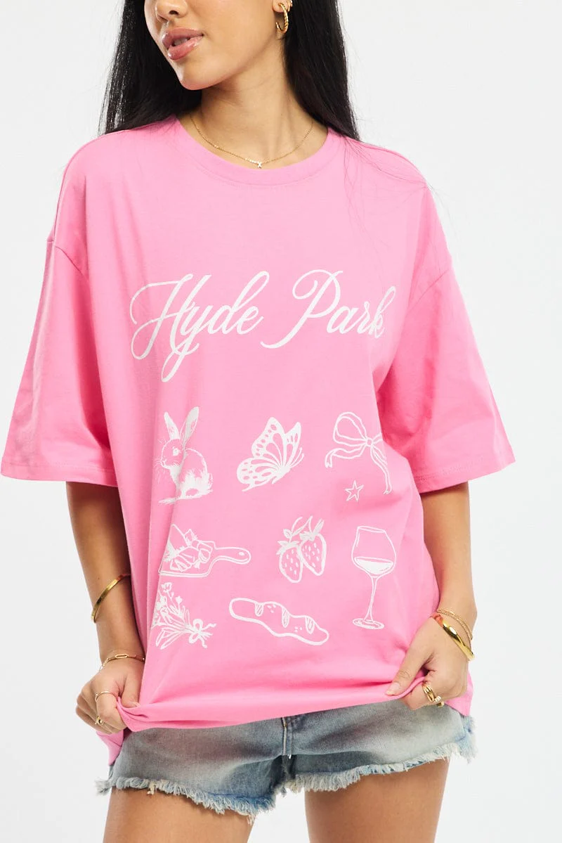 Pink Graphic Tee Short Sleeve - Image 5