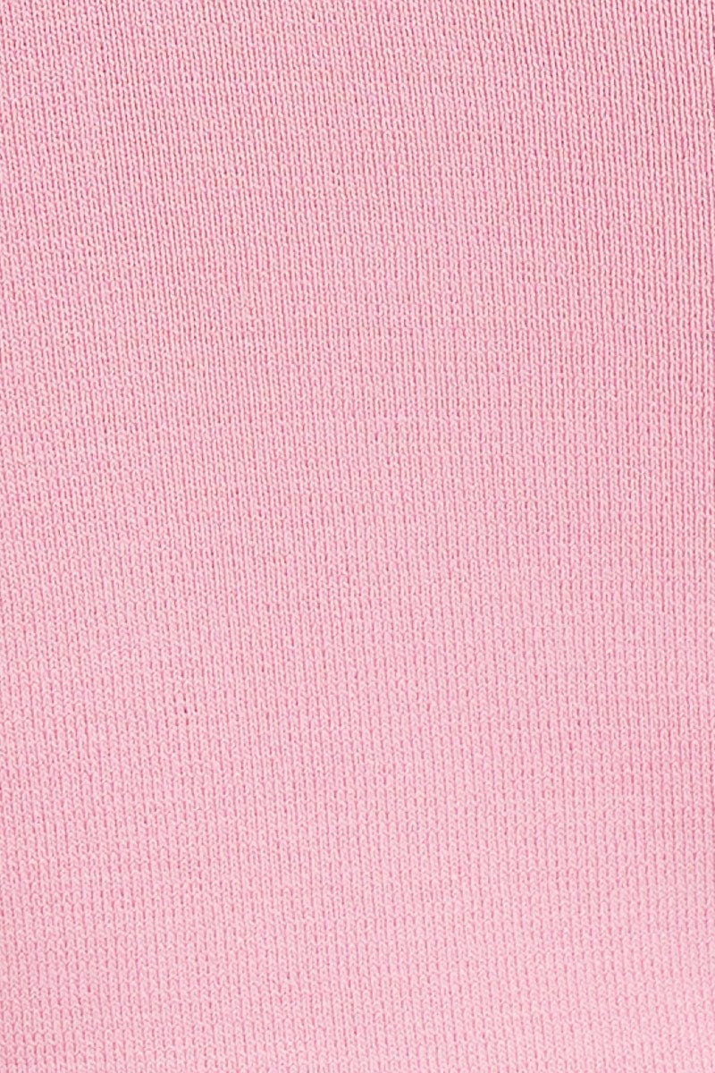Pink Knit Top Sleeveless Crop Square Neck - Image 6