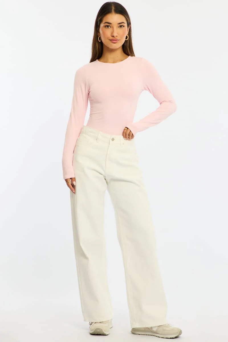 Pink Long Sleeve Supersoft Top - Image 3
