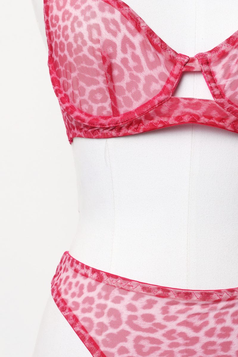 Pink Mesh Lingerie Set - Image 3