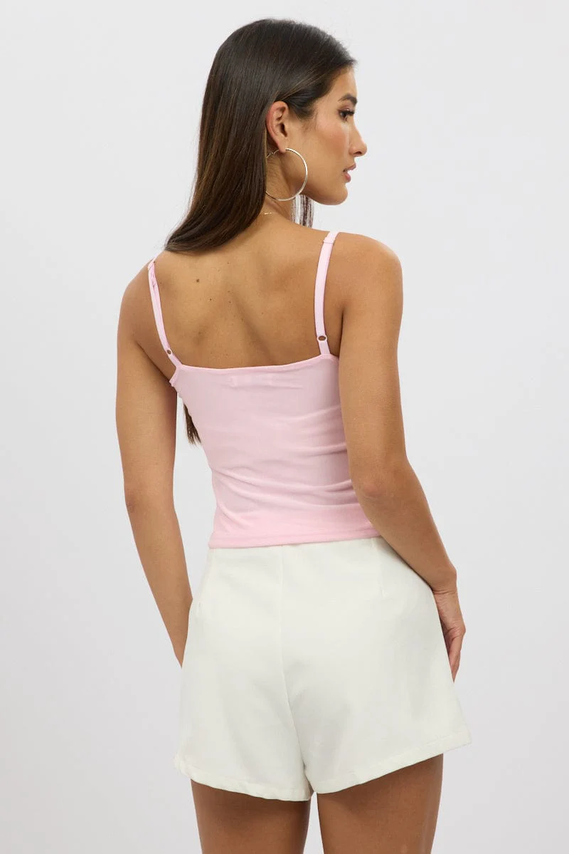 Pink Mesh Singlet Top - Image 5